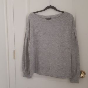 Grey long balloon sleeve sweater